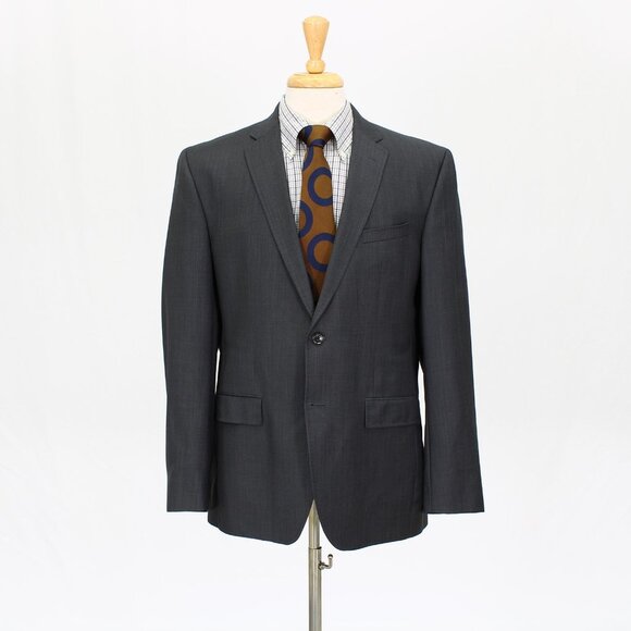 Ted Baker 44R Gray Solid 2-Button Sport Coat Blazer Jacket O356